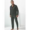 Pyjama S.OLIVER, Herren, Gr. 48/50 (M), grün (khaki), Jersey, Obermaterial: 100% Baumwolle, unifarben mit Farbeinsatz, casual, bequem lang, Rundhals, Langarm Manschette, Homewear-Sets, Schlafanzug in klassischer Schnittführung aus bequemer...