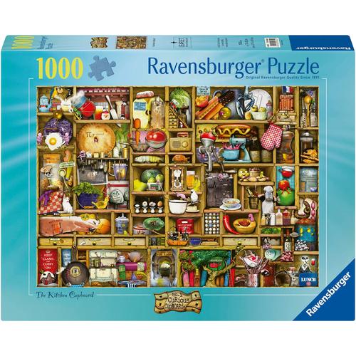 Puzzle RAVENSBURGER ""Colin Thompson, CuRios CupBoards, Kurioses Küchenregal"" Puzzles bunt Kinder Made in Germany; FSC - schützt Wald weltweit