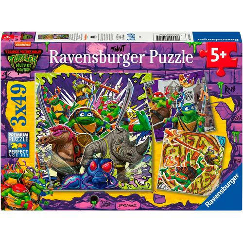 Puzzle RAVENSBURGER ""Teenage Mutant Ninja Turtles, Turtles"" Puzzles bunt Kinder 3 x 49 Teile; Made in Europe; FSC - schützt Wald weltweit