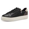 Plateausneaker TAMARIS, Damen, Gr. 37, gold (schwarz, goldfarben), Lederimitat, Textil, sportlich, Schuhe, Freizeitschuh, Halbschuh, Schnürer mit Besätzen und Glitzerdetails