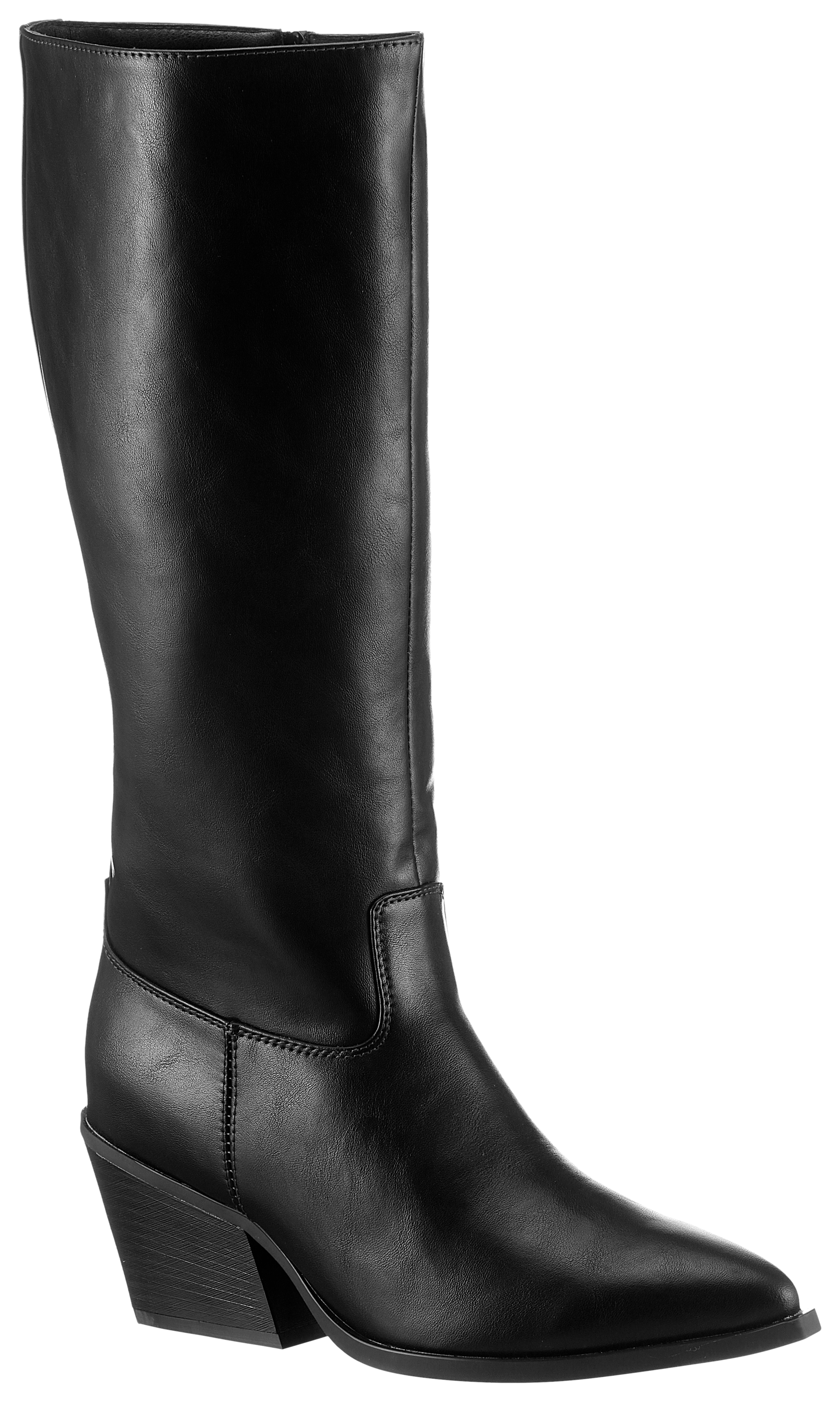 Stiefel ANISTON SHOES, Damen, Gr. 36, Normalschaft, schwarz, Lederimitat, Schuhe Stiefel, Cowboystiefel, Westernlook, in spitzer, schmaler Form