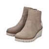 Keilstiefelette RIEKER, Damen, Gr. 40, beige, Nubuklederimitat, unifarben, feminin, Schuhe, Keilboots, Plateau-Stiefelette mit Innenreißverschluss, schmale Form