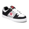 Sneaker DC SHOES "Pure", Kinder, Gr. 2(33), schwarz-weiß (weiß, schwarz, rot), Obermaterial: Leder / Futter: Textil / Außensohle: Gummi, Schuhe