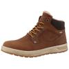 Winterboots TOM TAILOR, Herren, Gr. 45, braun, Lederimitat, Textil, unifarben mit Farbeinsatz, casual, Schuhe, Plateau, Schnürboots, High Top-Sneaker mit Innenreißverschluss