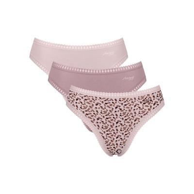 Slip SLOGGI "GO Crush High leg C3P", Damen, Gr. S, bunt (multiple colours 1), Single Jersey, Obermaterial: 95% Polyamid, 5% Elasthan, mehrfarbig, Unterhosen, mit Spitzendetails Image