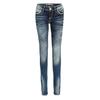 Slim-fit-Jeans CIPO & BAXX "Jeans", Damen, Gr. 27, Länge 34, blau, 86% Baumwolle;10% Elasthan;4% Polyester, unifarben, casual, slim fit lang, Jeans, mit auffällig farbigen Ziernähten, WD256