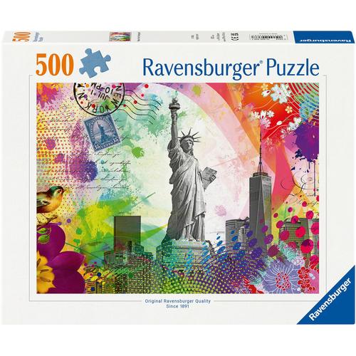 Puzzle RAVENSBURGER ""Postkarte aus New York"" Puzzles bunt Kinder Made in Germany; FSC - schützt Wald weltweit