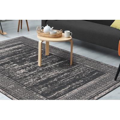 Teppich KAYOOM "Kalea 325", grau, B:80cm H:8mm L:150cm, Polyester, Teppiche, Flachgewebeteppich mit Relief-Design, Used-Look, moderne Farben Image