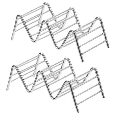 2pcs Taco Holders, Taco Stands, Holds Up to 2 3 Tacos, Silver