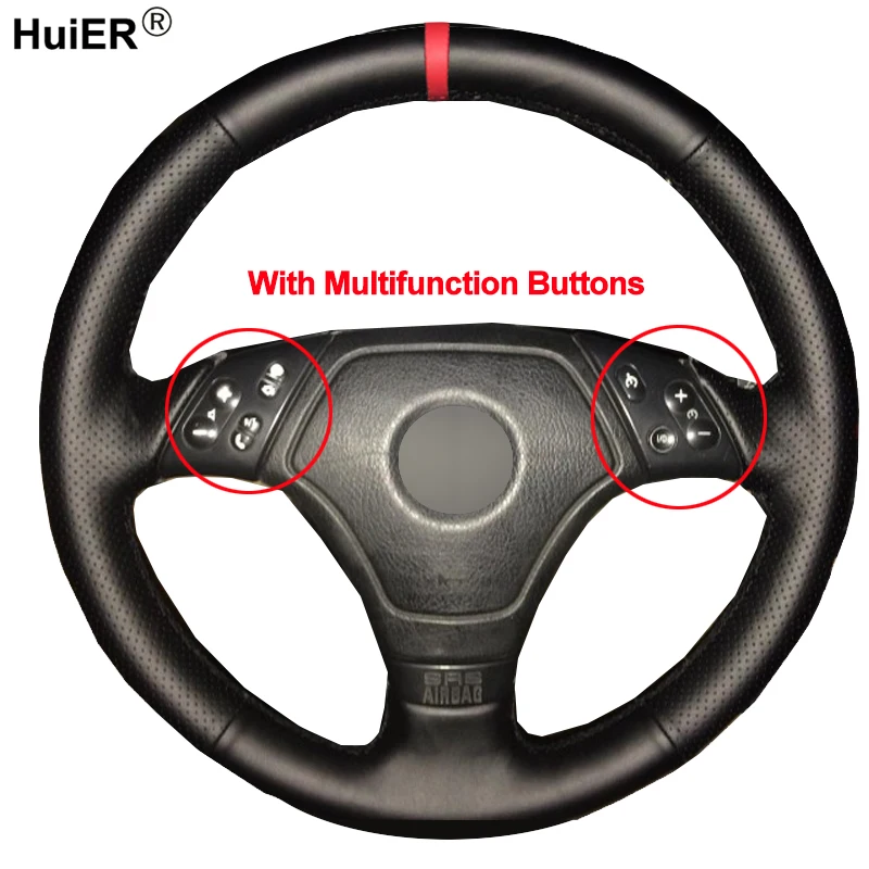 HuiER couture à la main couverture de volant de voiture Volant Funda Volante pour BMW E36 E46 E39 tresse sur le volant accessoires de voiture
