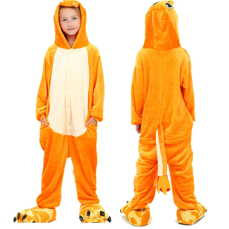 Anime Pokemon Charm ander Plüsch Flanell Pyjama einteiligen Anzug lang ärmel igen Winter weich warm zu Hause Kleidung lässig Kinder Geschenke Image