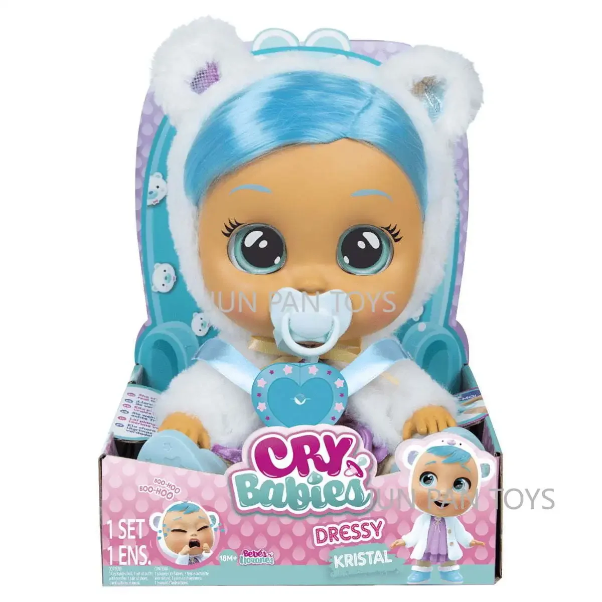 Cry Babies 30,5 cm große, niedliche, elegante Kristall-Babypuppe, Mädchen-Spielhaus, Spielzeug, bringen Kleidung und Accessoires, klassisches Cartoon-Sammlerstück