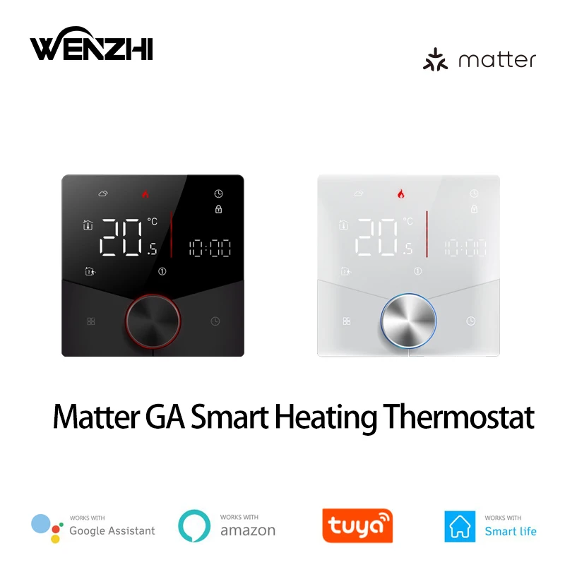 Matter Warm Boden Raum Heizung Thermostat Temperatur Controller Wasser/Elektrische/Gas Kessel Tuya Smart Leben Alexa Hause homekit Image