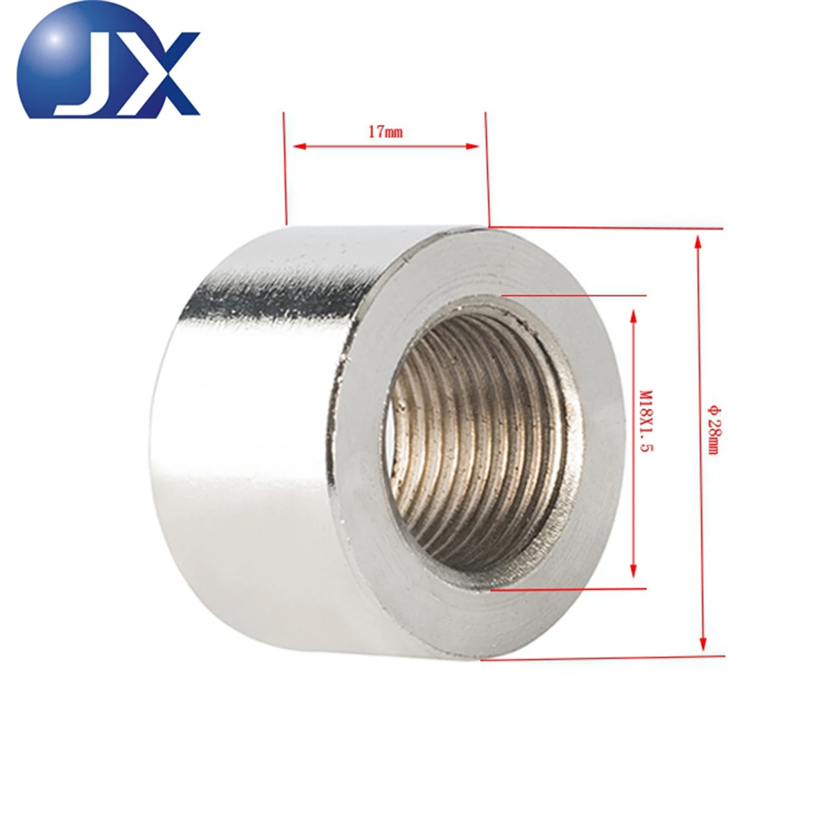 JIAX 1 Stück Stahlbeschichtung Nickel M18 x 1,5 O2 Sauerstoffsensor Mutter Adapter Auspuffbasis Mutter Auto Universal Image