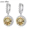 JOIAS HOME Moissanit-Ohrringe aus 925er-Silber, klassisch, rund, D-Farbe, modisches und elegantes Valentinstagsgeschenk für die Frau