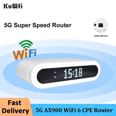 KuWFi 5G CPE Router 4000 mAh Dual Band 2,4 G 5G SA/NSA/LTE Mobile Wifi Hotspot 5g Router mit SIM-Kartensteckplatz 32 Benutzer für Reisen