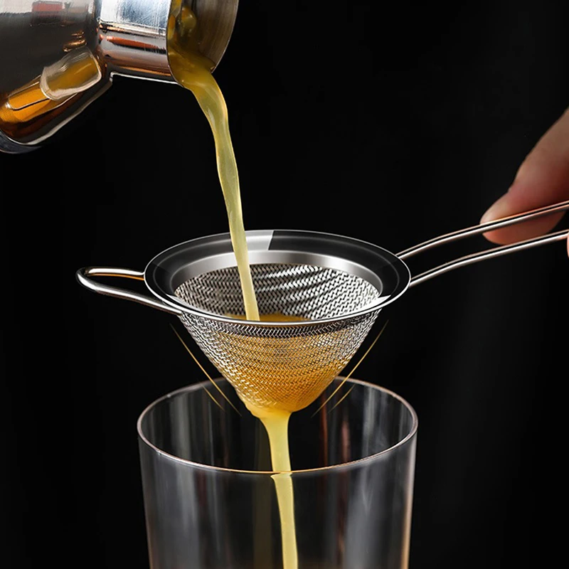 1 Stück Edelstahl feinmaschiges Edelstahl konisches Sieb Cocktailbar Sieb Premium Mesh Cocktail kegels ieb