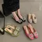 New 2024 Classic Elegant Slingback Sandals Women Rhinestone Buckle Back Strap Flat Ballet Design Shoes Brand Mule Office Mujer