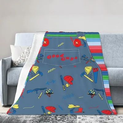 Good Guys Child's Play Chucky - Killer Doll Overalls Blanket Soft Warm Flannel Throw Blanket Cover