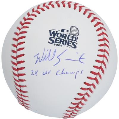 Von Will Smith signierter Baseball mit dem Logo der Los Angeles Dodgers für die World Series 2024 und der Aufschrift „24 WS Champs“ Image