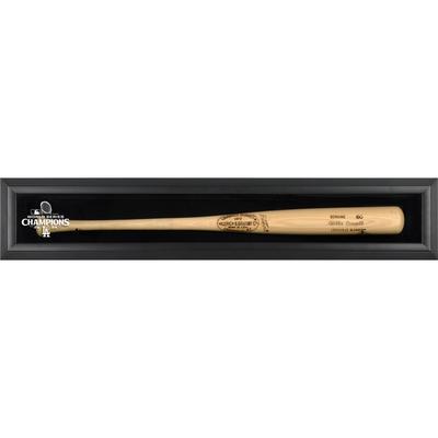 Los Angeles Dodgers 2024 MLB World Series Champions Schwarz gerahmte Wandvitrine mit Logo-Schläger Image
