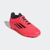Fußballschuh ADIDAS PERFORMANCE "F50 LEAGUE KIDS FG/MG", Gr. 35, rot (turbo, aurbla, platinmet), Synthetik, Textil, sportlich, Schuhe, für Rasenplätze