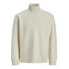 Stehkragenpullover JACK & JONES "JORSOFT KNIT HIGH NECK", Herren, Gr. M, weiß (sea salt), Strick, Obermaterial: 55% Baumwolle, 22% Polyester, 21% Polyacryl, 2% Elasthan, unifarben, modisch, lässig geschnitten, Rundhals, Langarm Rippbündchen, Pullover