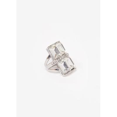 Plus Size Crystal Silver Tone Ring