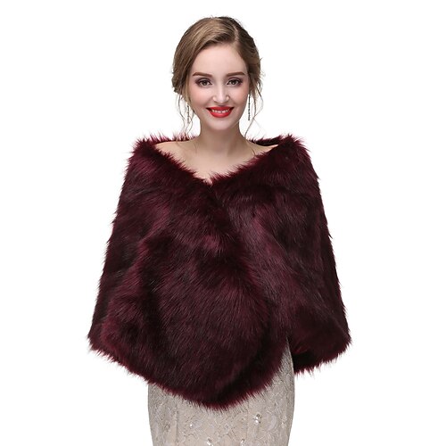 Kunstpelz Hochzeit Schal Wrap für Frauen dicken Schal Winter warme Oberbekleidung Doppelhaken Image