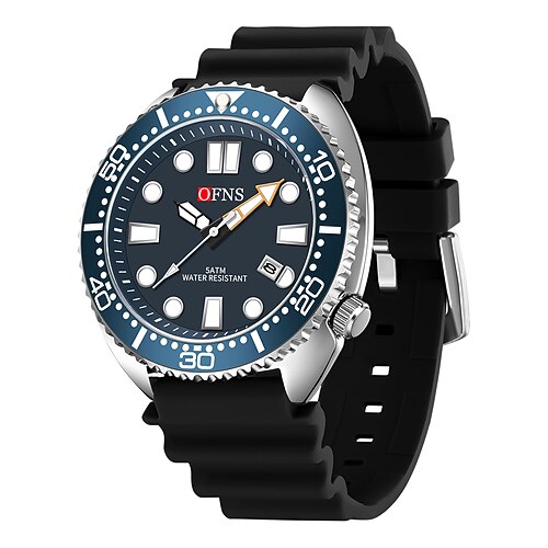 Herren Quartz Uhr Minimalistische Mode Casual Armbanduhr Leuchtender Kalender Wasserdicht Weltzeit Gummiuhr Image