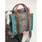 Damen-Einkaufstasche mit Boho-Ethno-Print – Vintage-inspirierte Canvas-Handtasche mit Lederakzenten, ideal für Freizeitausflüge und den täglichen Gebrauch
