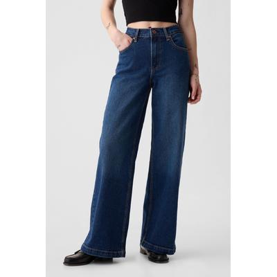 Gap Womens Blue High Waisted Stride Wide-Leg Jeans - Blue