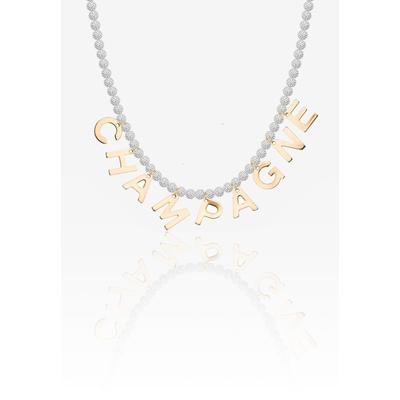 Plus Size Women's Crystal Champagne Necklace by RAD + RAE in Gold Silver