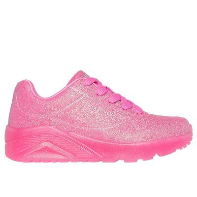 Skechers Girl's Uno Ice Sneaker | Size 2.0 | Hot Pink | Synthetic