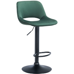 DELUKE® Barhocker JAKSON - Grün, Samt, Schwarz | Barhocker mit Lehne Barstuhl Tresenhocker Tresenstuhl Kneipenhocker Kneipenstuhl