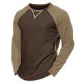 Per uomo Maglietta Camicia a Maniche Lunghe Felpa Manica Lunga Girocollo Estate Tinta unica Quotidiano Casual Stile da Strada Blocco di colore All'aperto Streetwear Casual Nero Blu Grigio chiaro
