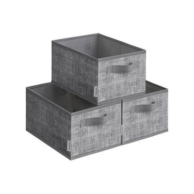 Fabric Collapsible Storage Bins Set of 3 with Handles for Home Organization