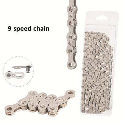 TEMU Toopre Mountain Bike Chain, 6-7-8 Speed 9 Speed 10 Speed 11 Speed 12 Speed Road Bike 21 Speed 24 Speed 27 Speed 30 Speed Variable Speed Chain, 116 Sections, Cycling Accessories Image