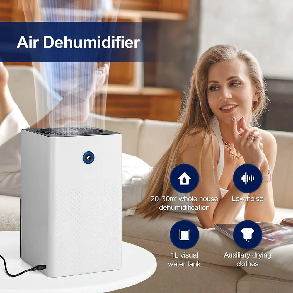 1L Kleiner Luftentfeuchter Mini-Luftentfeuchter Home Feuchtigkeitsabsorber Air Dyer Indoor Feuchtigkeitsentferner Deodorant Luftreiniger Image