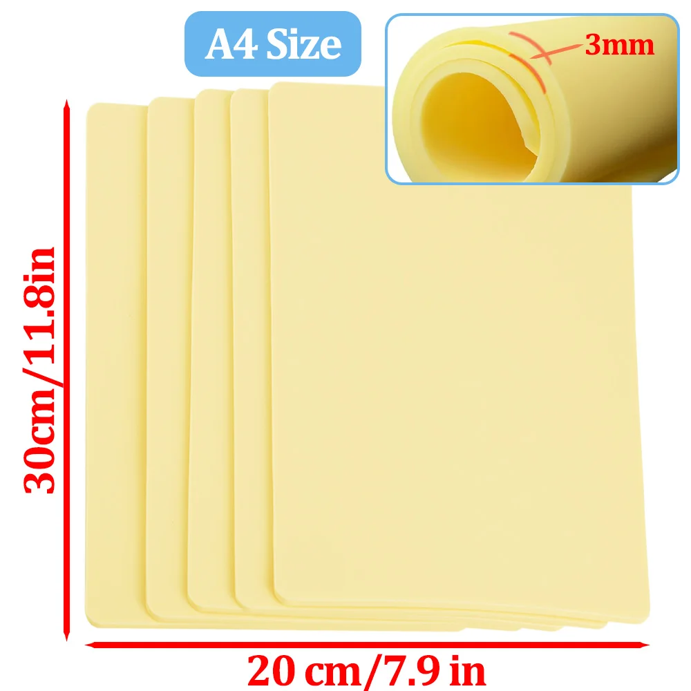 A4-Größe Tattoo-Übungshaut 3 mm Silikon-Fake-Haut doppelseitig für Permanent-Make-up-Trainingszubehör Tattoo-Zubehör 10/1 Stück Image