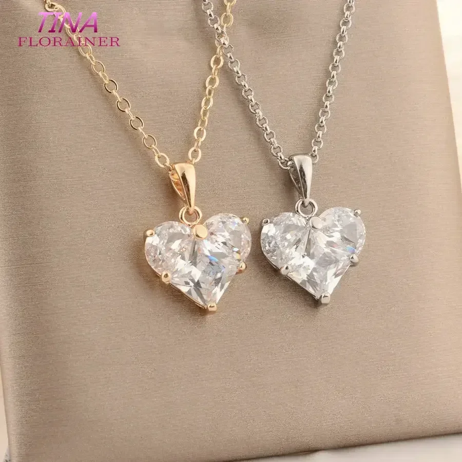 3PCS 14MM 14K Gold Farbe Messing mit Zirkon Herz Halskette Charms Anhänger Ohrringe Schmuck Machen Liefert Zubehör Image