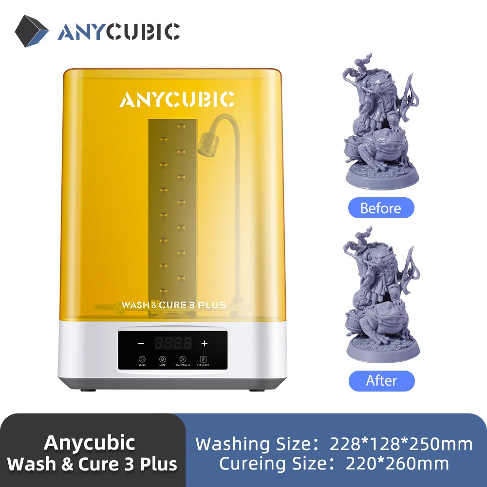 ANYCUBIC Wash & Cure 3 Plus AE Version Waschen Aushärten 2 in 1 Maschine für Photon Mono M5s LCD 3D-Drucker 3D-Druckmodelle Image