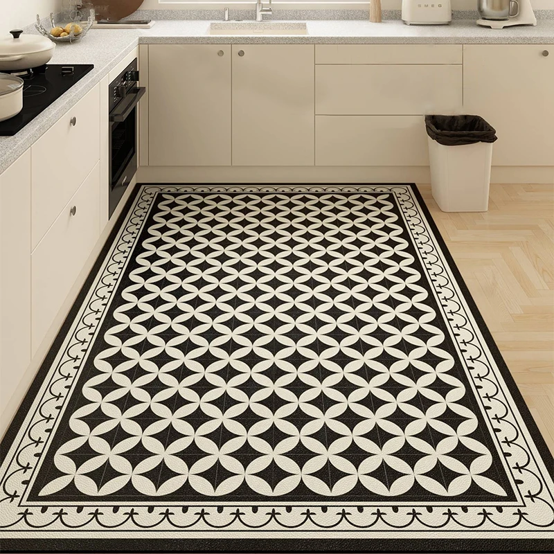 Küchen-Bodenmatte, wasserdicht, großer Teppich, PVC-Leder, rutschfest, ölbeständig, Fußmatten, Heimdekoration, Teppich, Alfombra De Cocina oma • Image