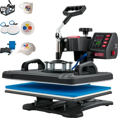 SucceBuy Heat Press 5in1 Heat Press Machine 12x15in Clamshell Sublimation Transfer Printer Digitale präzise Temperaturregelung