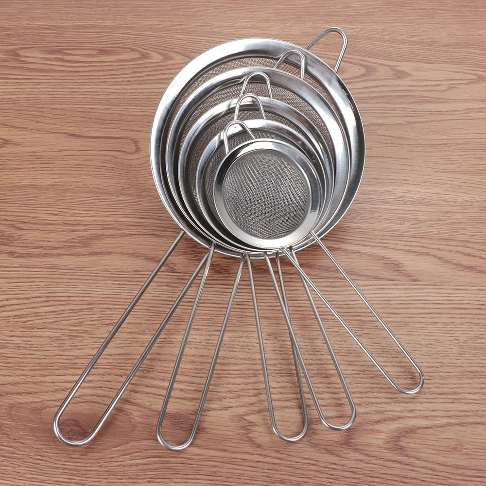 Durchmesser 7/8/10/12/14/16/18/20/22cm Küche Edelstahl Mehl Tee Sieb Mesh Sieb Sieb Filter Sieb DIY Werkzeuge Image