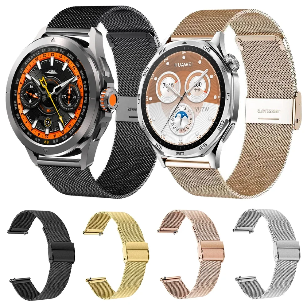 22 mm Edelstahlarmband für Xiaomi Mi Watch S4 Sport S3 S2 S1 Active Watch Color 2 Metallgeflechtband für Huawei GT 5 GT4 3 2 Pro 46 mm Image