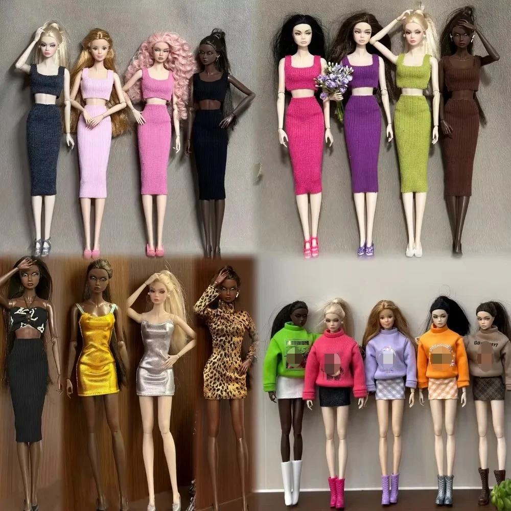 clothing set + shoes / 30cm doll clothes sweater top skirt jeans pant / fashion outfit for 1/6 Xinyi FR ST blythe OB BB Doll