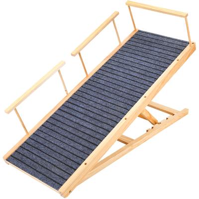 TolleTour Hunderampe - Hundetreppe für kleine Hunde und große Hunde - Einstellbar 6 - 63.5 cm - Für