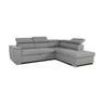 Canapé D'angle Convertible Réversible Avec Coffre - 5 Places - Daytona - Tissu Gris - 260 X 77 / 94 X 216 Cm