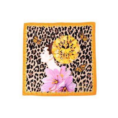 Orangefarbener Leoparden-Seidenschal Image